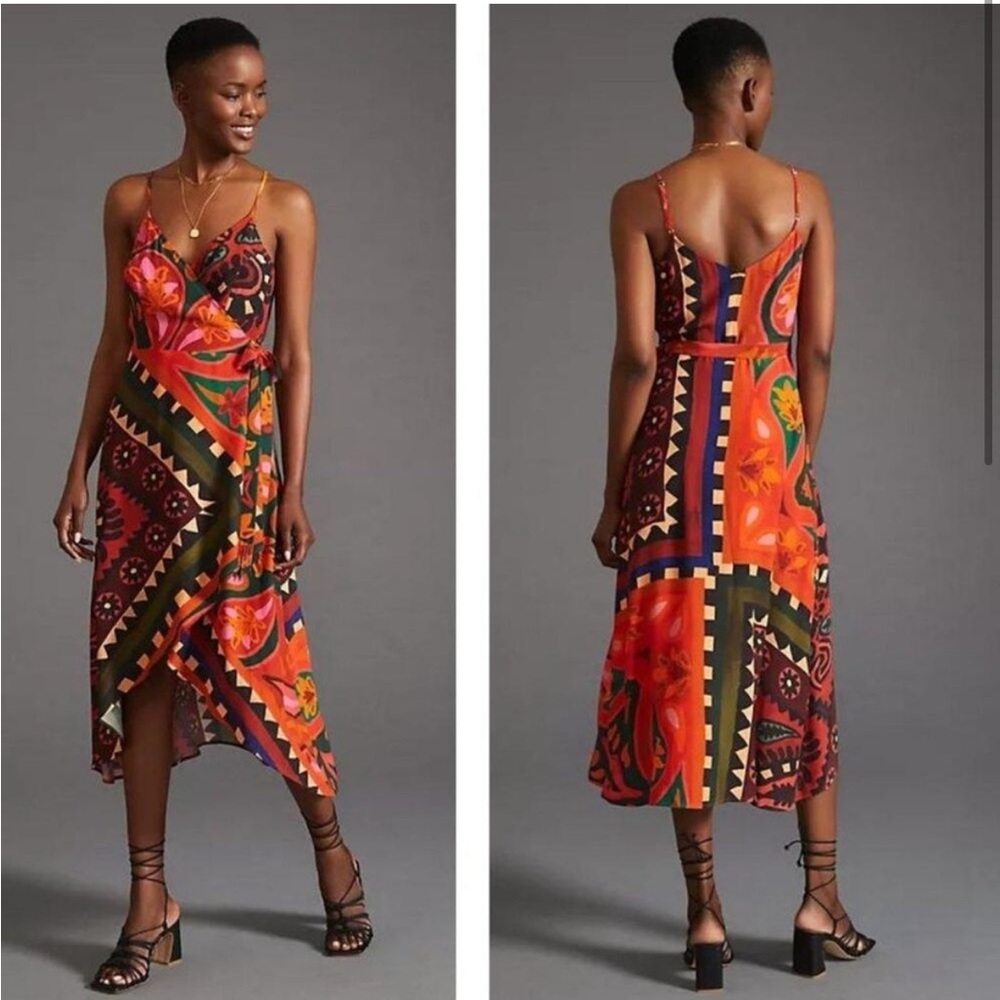 Farm Rio x Anthropologie Hanky Wrap Midi Dress